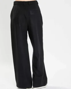 Online Marc O'Polo Pantalon large en Laine mélangée noir