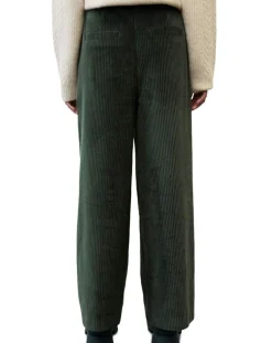 Best Marc O'Polo Pantalon large en Velours côtelé à revers vert foncé