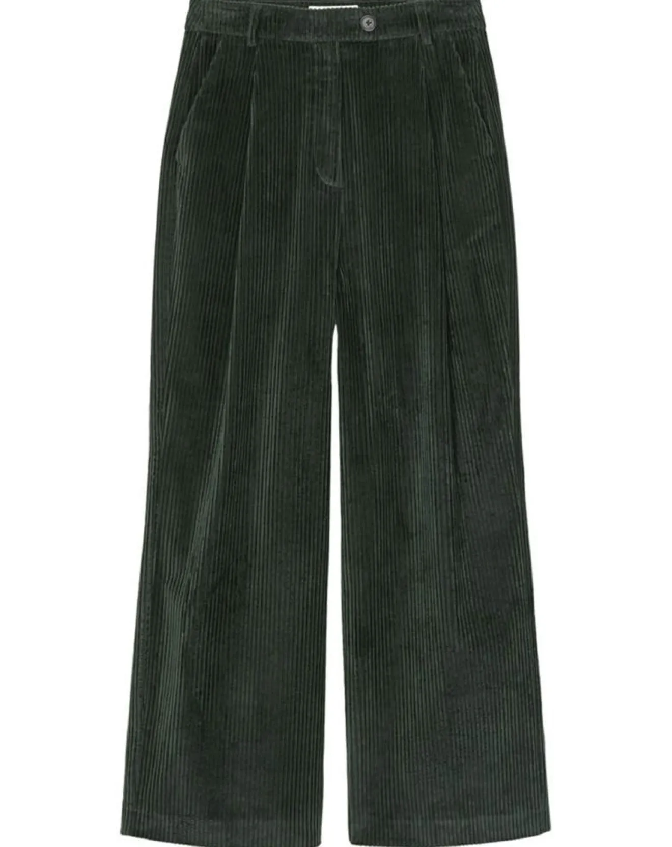 Best Marc O'Polo Pantalon large en Velours côtelé à revers vert foncé