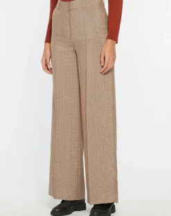 Online Galeries Lafayette Pantalon large et fluide imprimé pied-de-poule marron