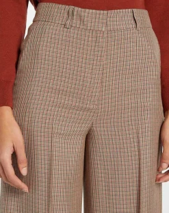 Online Galeries Lafayette Pantalon large et fluide imprimé pied-de-poule marron