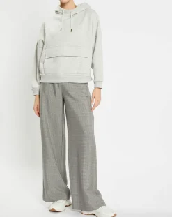 Femme Galeries Lafayette Pantalon large et fluide imprimé pied-de-poule bleu