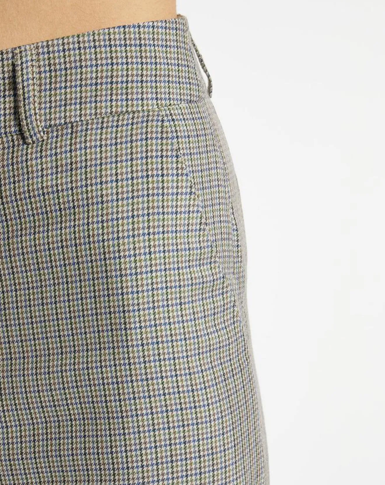 Femme Galeries Lafayette Pantalon large et fluide imprimé pied-de-poule bleu