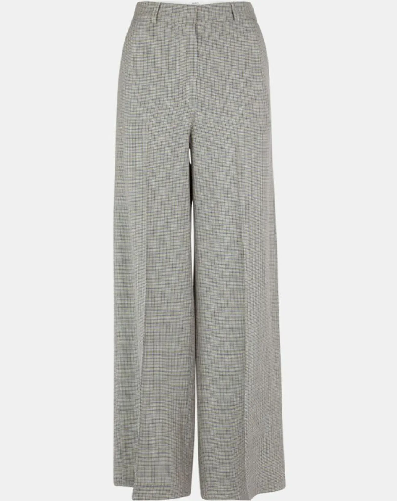 Femme Galeries Lafayette Pantalon large et fluide imprimé pied-de-poule bleu