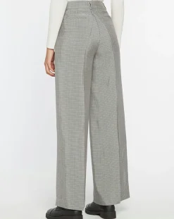 Femme Galeries Lafayette Pantalon large et fluide imprimé pied-de-poule bleu