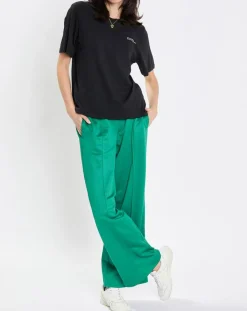 Femme Marc O'Polo Pantalon large pinces taille élastique vert
