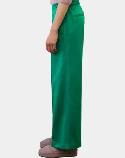 Femme Marc O'Polo Pantalon large pinces taille élastique vert