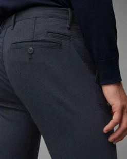 Sale Marc O'Polo Pantalon Malmo Smart Rayé bleu marine