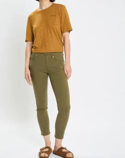 Femme Marc O'Polo Pantalon Mavas en Coton Bio kaki