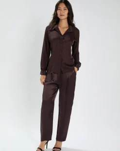 Femme Lauren Vidal Pantalon Olga raisin