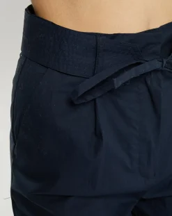 Hot Galeries Lafayette Pantalon paperbag en Coton Gregoria bleu marine