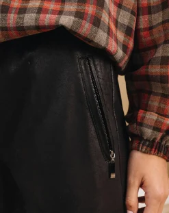 Femme Lauren Vidal Pantalon peau de pêche Tasha noir