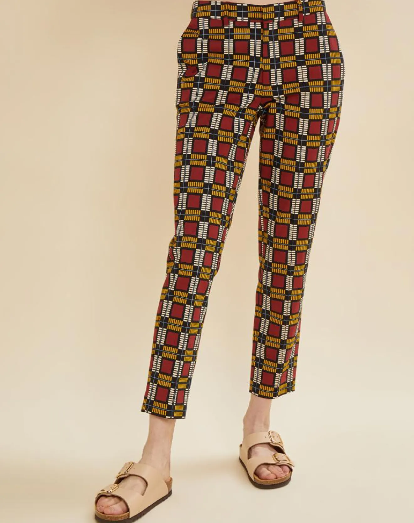 Clearance Chloé Stora Pantalon Priscille imprimé bordeaux/jaune/noir