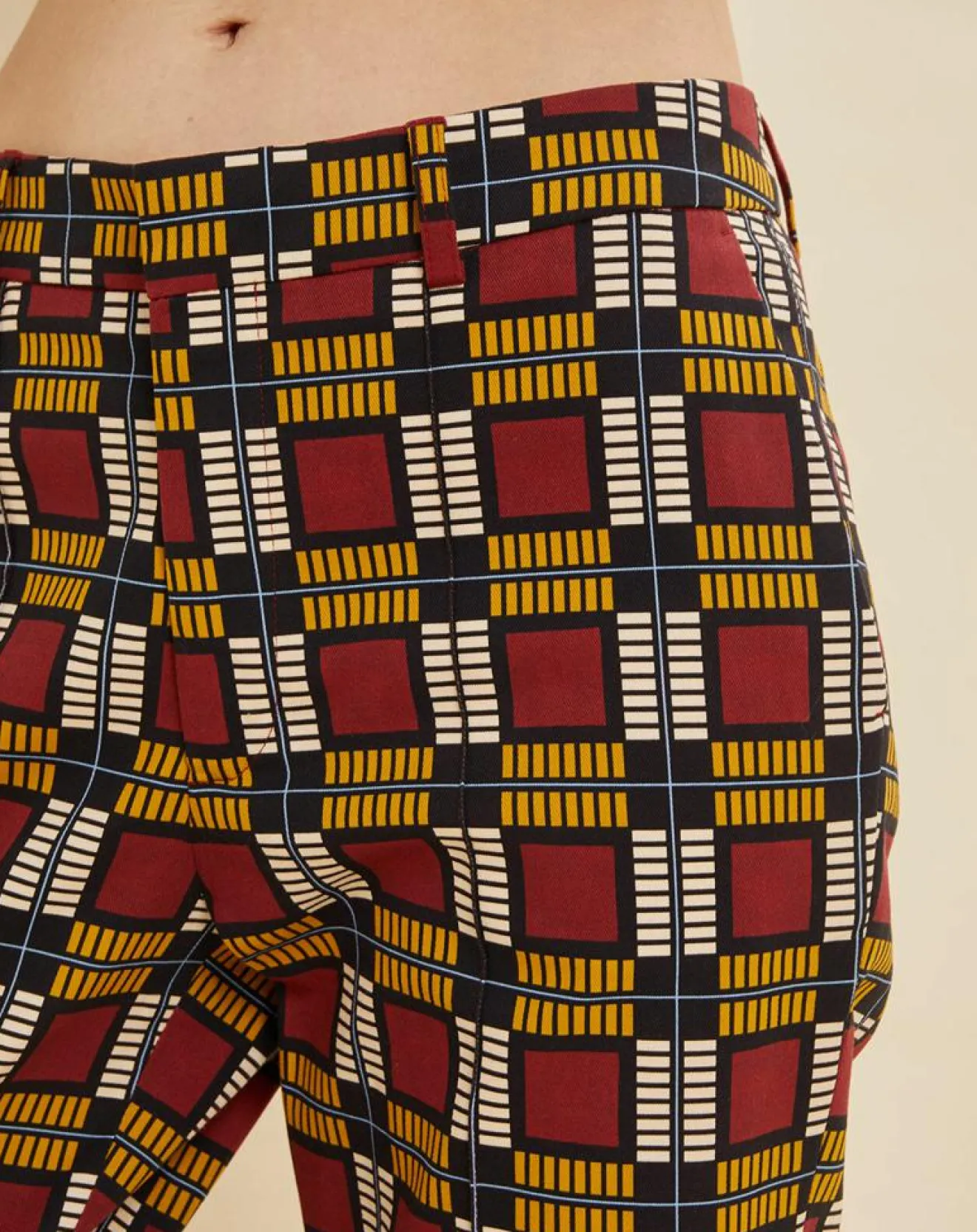 Clearance Chloé Stora Pantalon Priscille imprimé bordeaux/jaune/noir