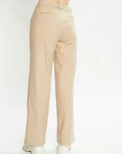 Scotch & Soda Pantalon Regular Fit en Laine mélangée Edie Text beige