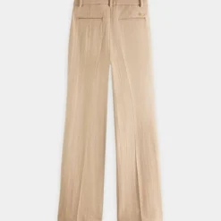 Scotch & Soda Pantalon Regular Fit en Laine mélangée Edie Text beige