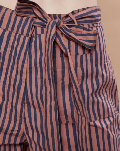 Sale Mare di Latte Pantalon Santa Fe rayé rose/bleu