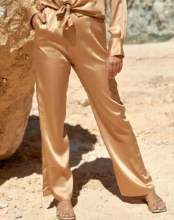 Femme Lauren Vidal Pantalon satiné Soon désert