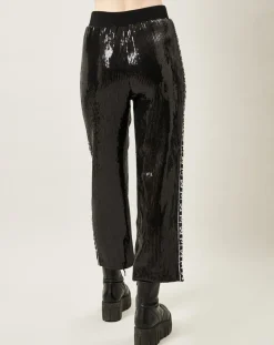 Femme Manoush Pantalon Shiny Run en sequins noir
