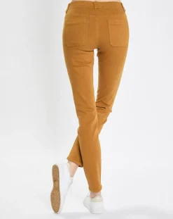 Femme Marc O'Polo Pantalon Slim en Coton bio mélangé Mavas marron clair