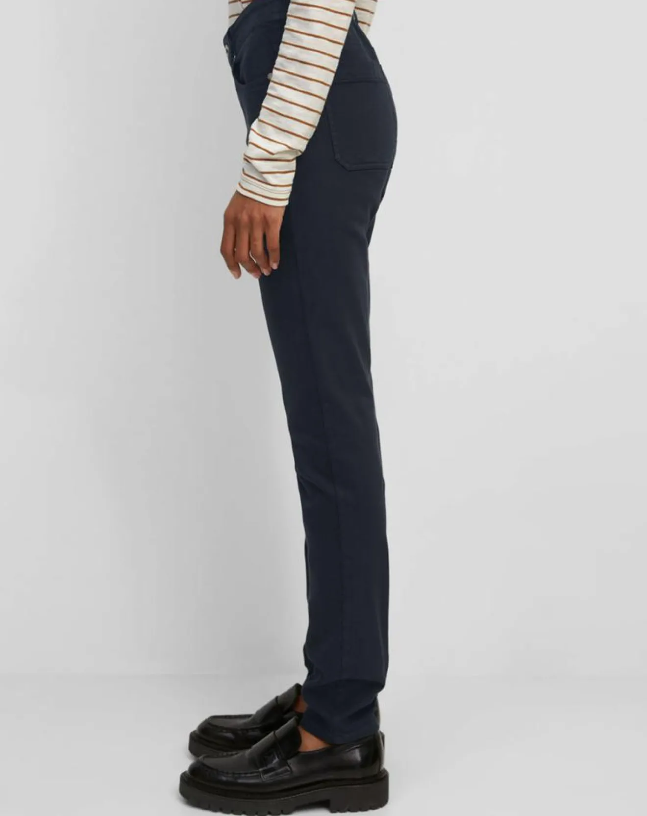 Femme Marc O'Polo Pantalon Slim en Coton bio mélangé Mavas bleu marine