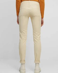 Femme Marc O'Polo Pantalon Slim en Velours de coton bio Mavas écru