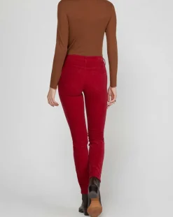 Sale Marc O'Polo Pantalon slim en Velours fin Alby rouge foncé