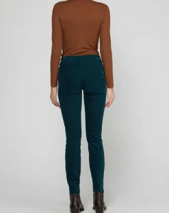 Femme Marc O'Polo Pantalon slim en Velours fin Alby vert foncé