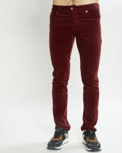 Homme Scotch & Soda Pantalon Slim Fit en Coton Bio mélangé Velours Milleraies Ralston Corduroy bordeaux