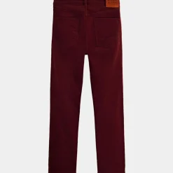 Homme Scotch & Soda Pantalon Slim Fit en Coton Bio mélangé Velours Milleraies Ralston Corduroy bordeaux