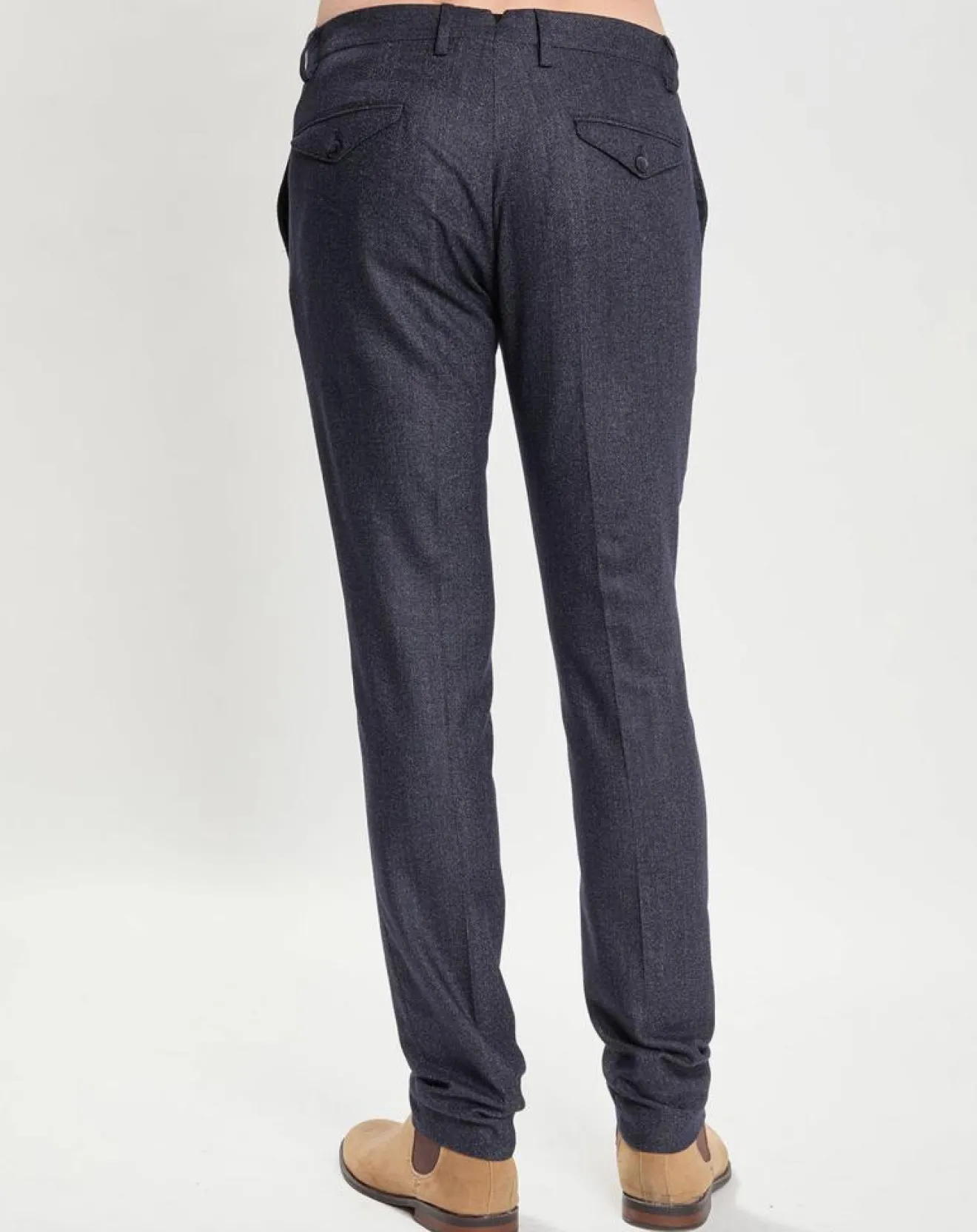 Sale Hackett London Pantalon Slim Fit en Laine mélangée & Flanelle Mouline bleu