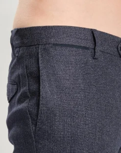 Sale Hackett London Pantalon Slim Fit en Laine mélangée & Flanelle Mouline bleu