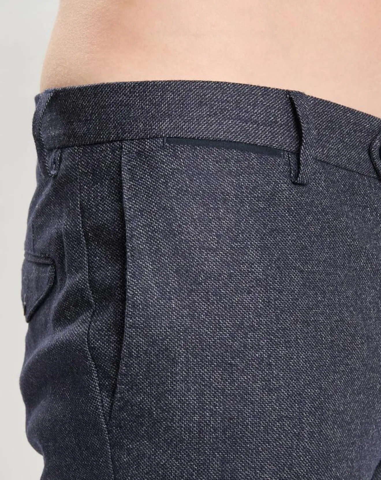 Sale Hackett London Pantalon Slim Fit en Laine mélangée & Flanelle Mouline bleu