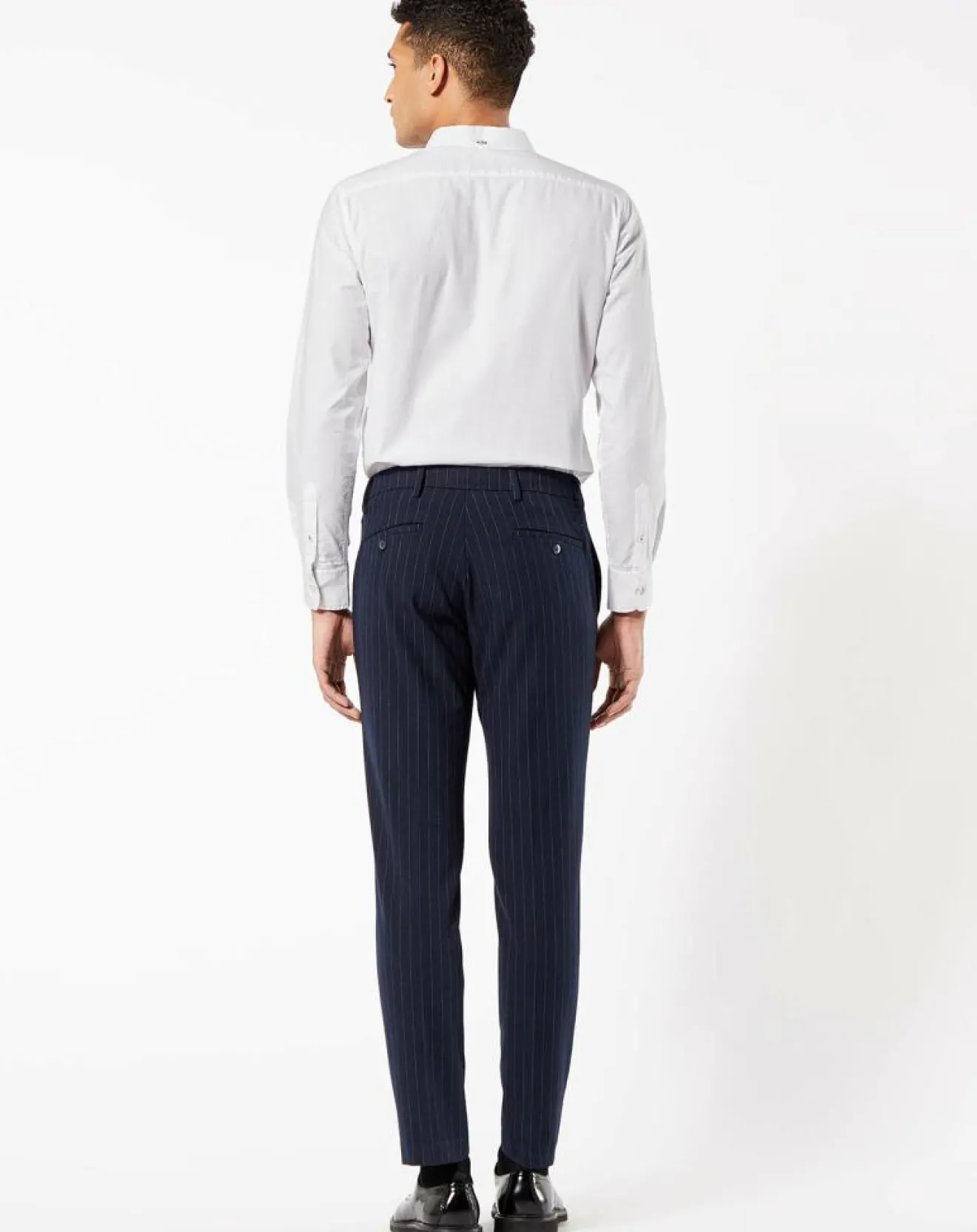 Homme Dockers Pantalon Smart 360 Flex Trouser Slim Fit à rayures bleu foncé