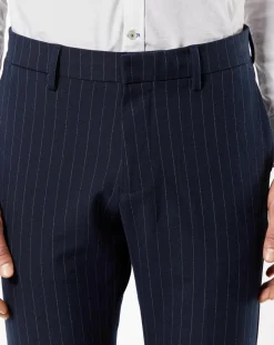 Homme Dockers Pantalon Smart 360 Flex Trouser Slim Fit à rayures bleu foncé