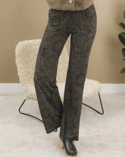 Femme Lauren Vidal Pantalon Store imprimé rosace noir