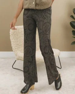 Femme Lauren Vidal Pantalon Store imprimé rosace noir