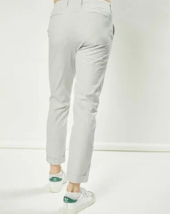 Homme Harris Wilson Pantalon Vitalien micro rayures blanc/bleu