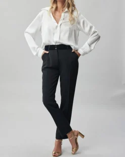 Femme Lauren Vidal Pantalon Vogue taille velours noir