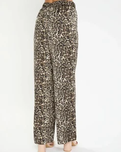 Outlet Lauren Vidal Pantalon West imprimé léopard beige/noir