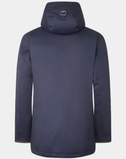Hackett London Parka à capuche Canvas bleu marine