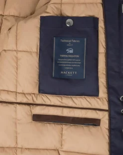 Hackett London Parka à capuche Canvas bleu marine