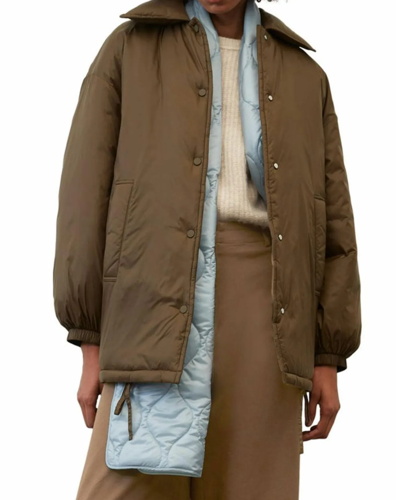 Femme Marc O'Polo Parka boutons nylon marron