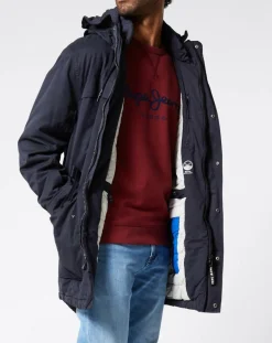 Homme Pepe Jeans Parka Byron bleu foncé