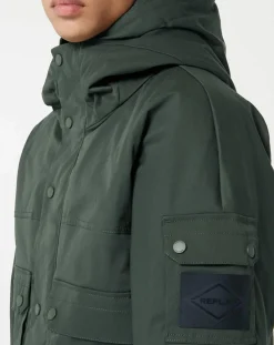 Online Replay Parka courte Raptor Pocket verte