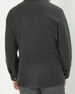 Hot Hackett London Parka de ville en Laine mélangée Velo grise