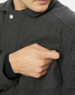 Hot Hackett London Parka de ville en Laine mélangée Velo grise