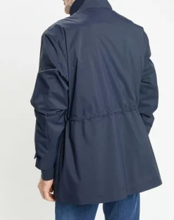 Homme Hackett London Parka imperméable Technique Vélo bleu marine