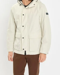 Homme Marc O'Polo Parka Légère à Capuche Mesh écrue