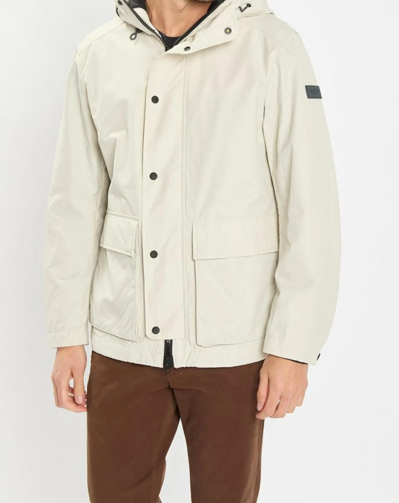 Homme Marc O'Polo Parka Légère à Capuche Mesh écrue